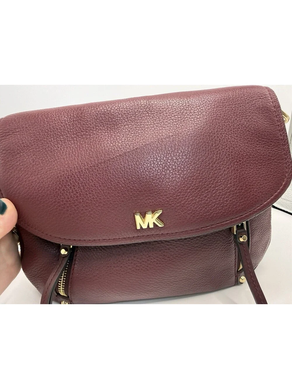 Michael Kors Burgundy Messenger Leather Shoulder Bag